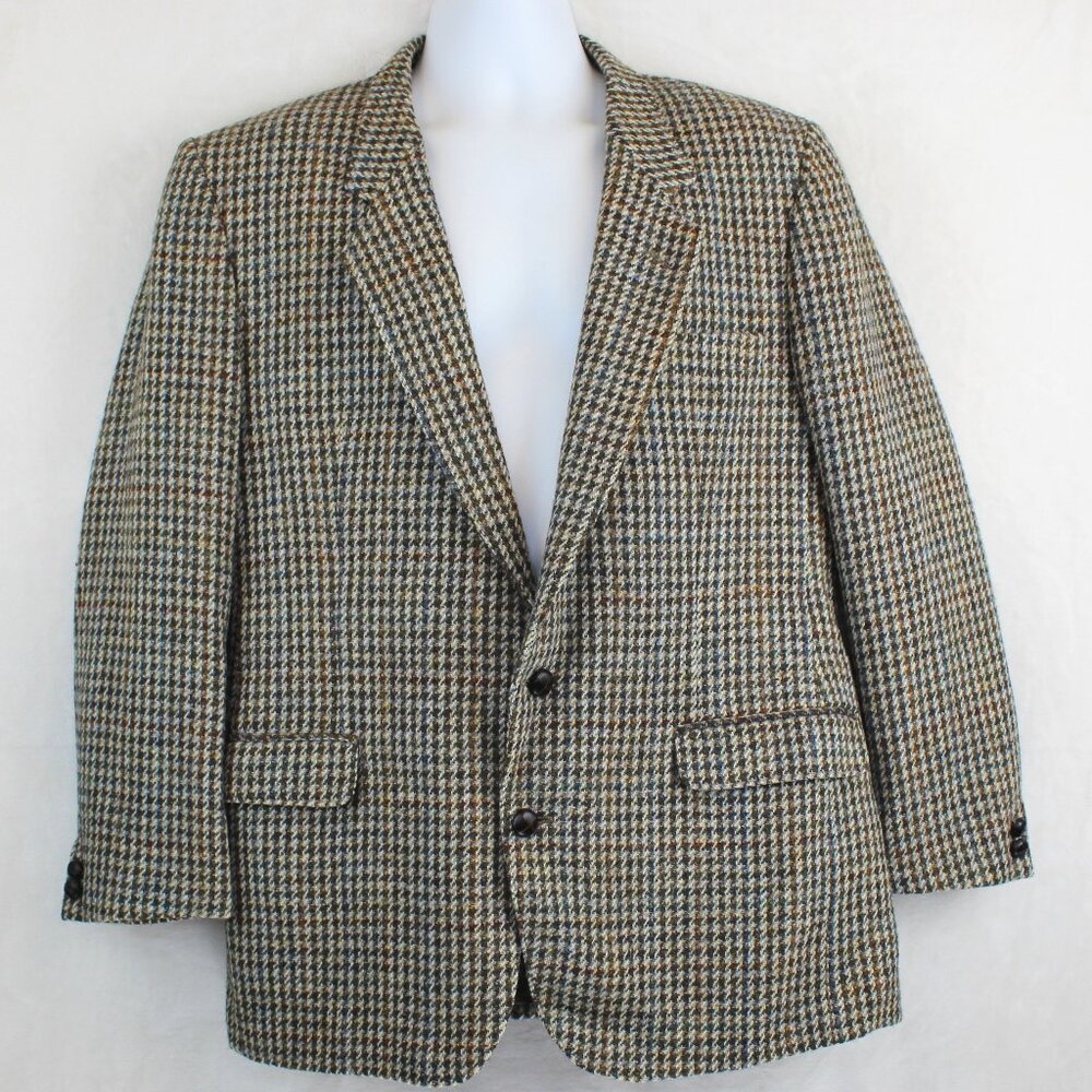 Men's Houndstooth Blazer - Brown and Black